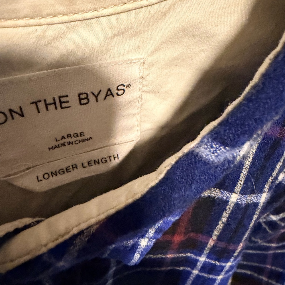 On The Byas Navy and White Plaid Shirt